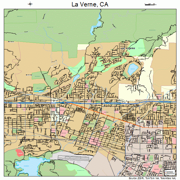 La Verne, CA street map
