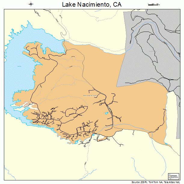 Lake Nacimiento, CA street map