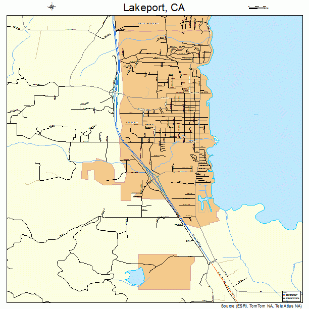Lakeport, CA street map
