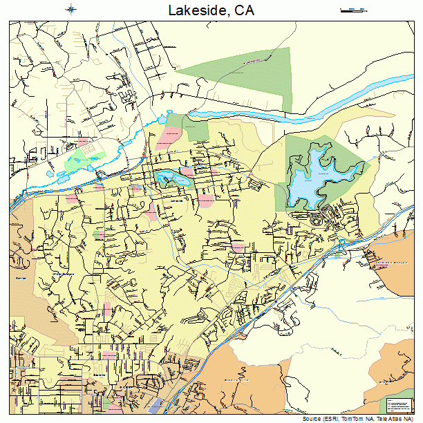Lakeside, CA street map