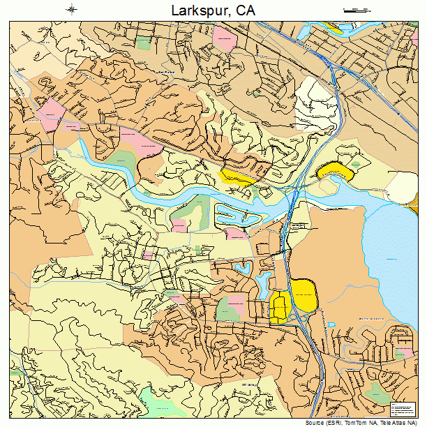 Larkspur, CA street map