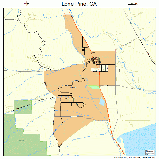 Lone Pine, CA street map