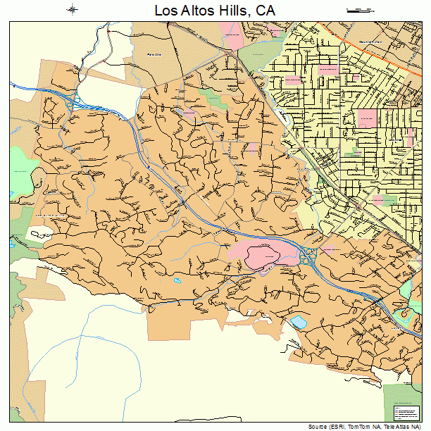 Los Altos Hills, CA street map