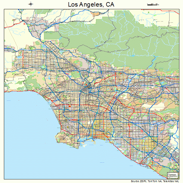 Los Angeles, CA street map