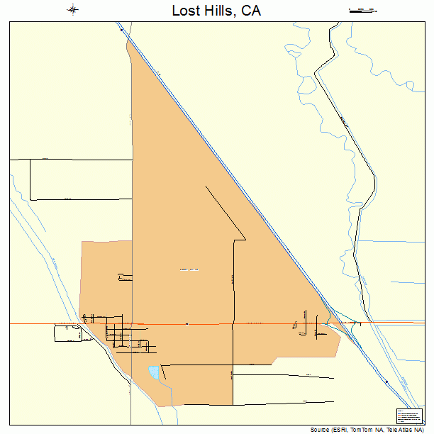 Lost Hills, CA street map