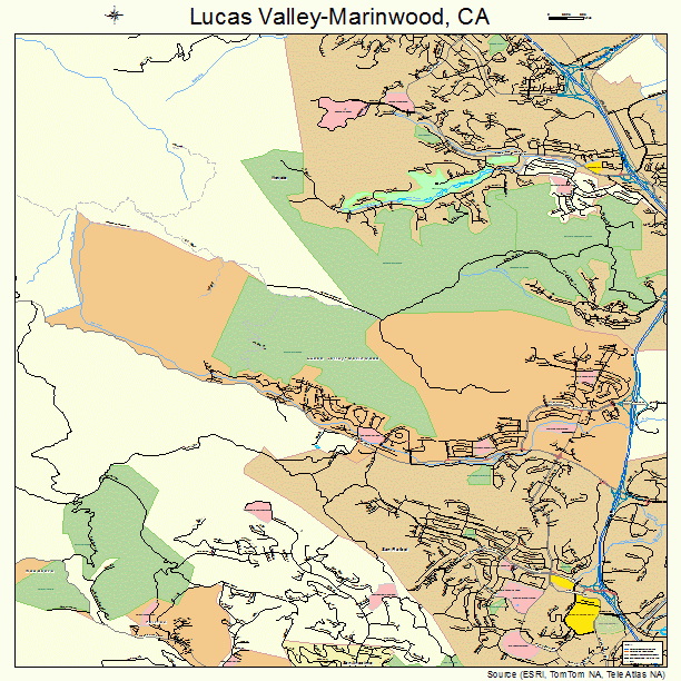 Lucas Valley-Marinwood, CA street map