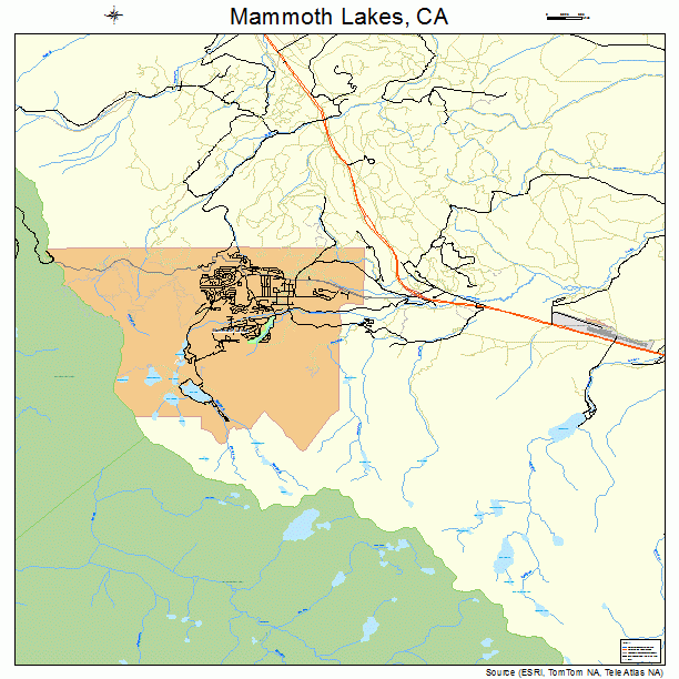 Mammoth Lakes, CA street map