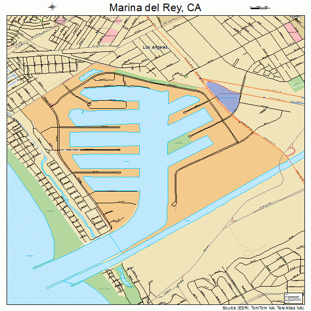 Marina del Rey, CA street map