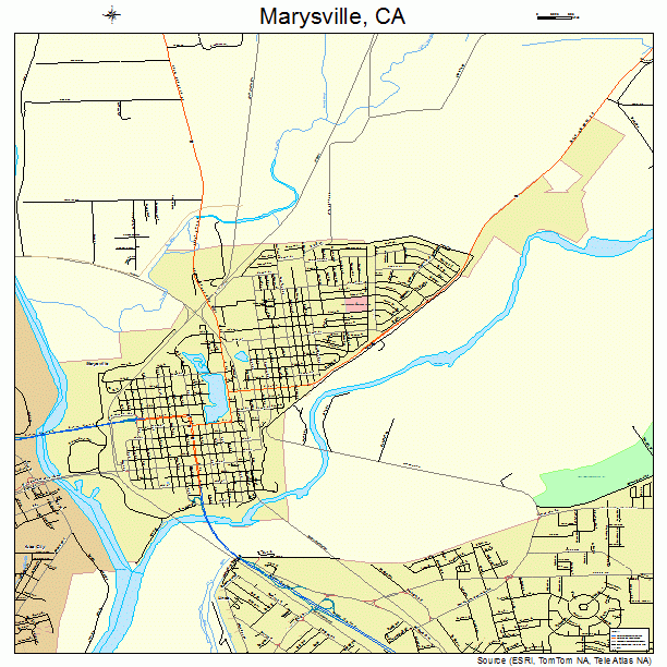 Marysville, CA street map