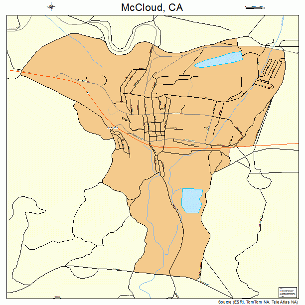 McCloud, CA street map