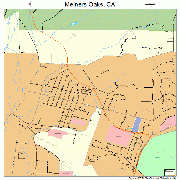 Meiners Oaks California Street Map 0646702