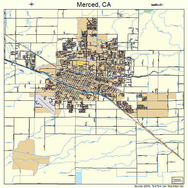 Merced, CA street map