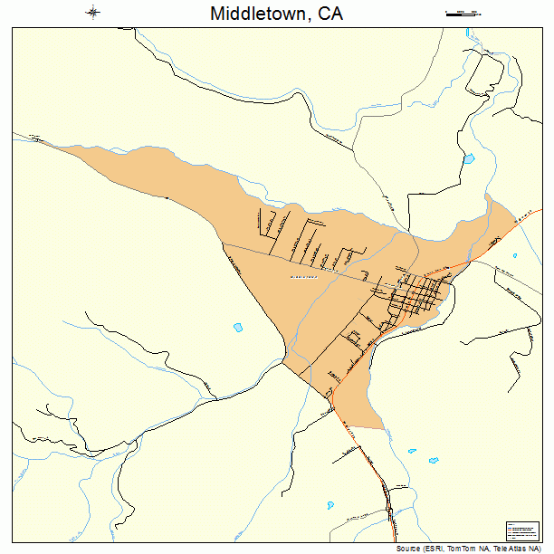 Middletown, CA street map