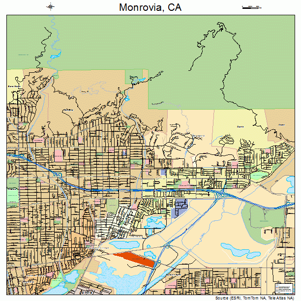 Monrovia, CA street map