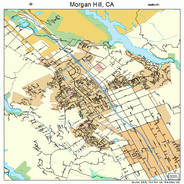 Morgan Hill, CA street map