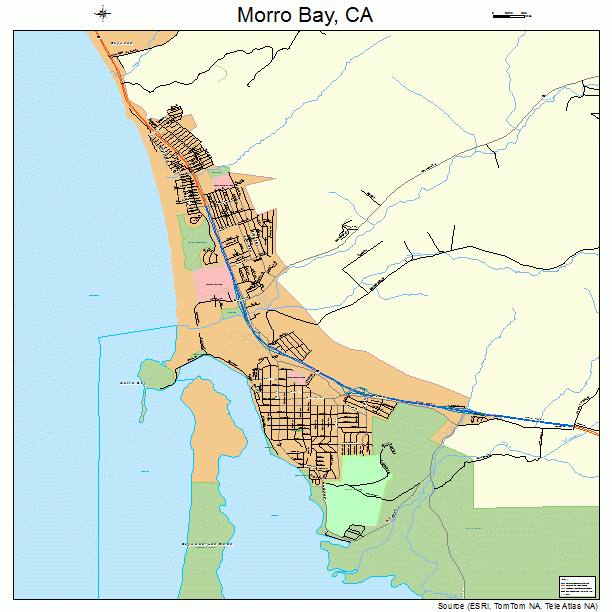 Morro Bay, CA street map.