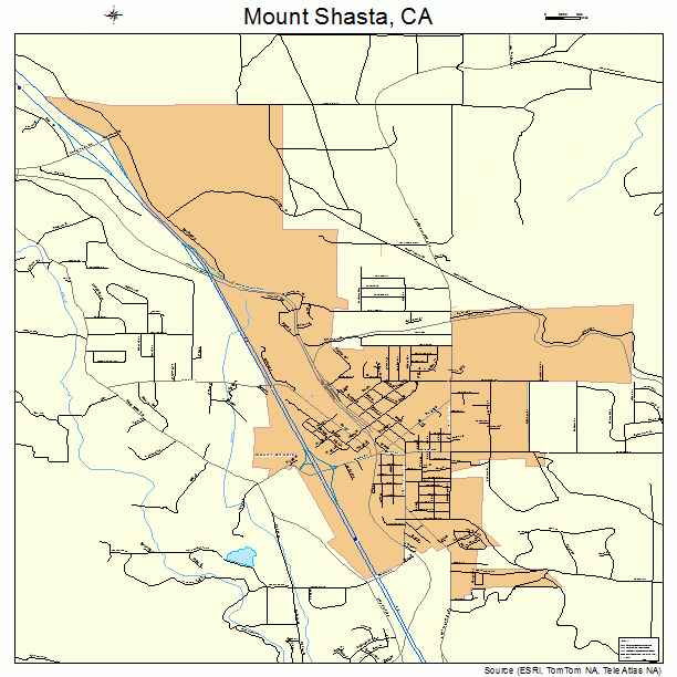 Mount Shasta, CA street map