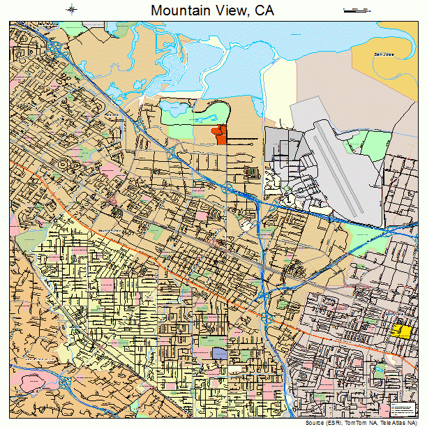 Mountain View, CA street map