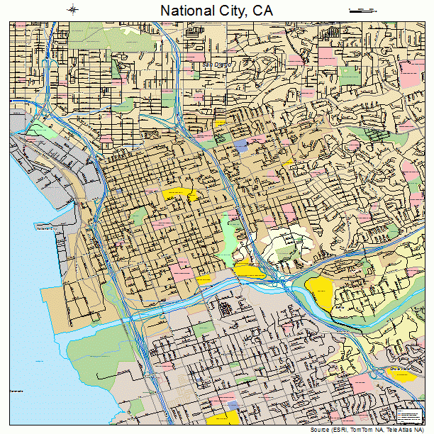 National City, CA street map