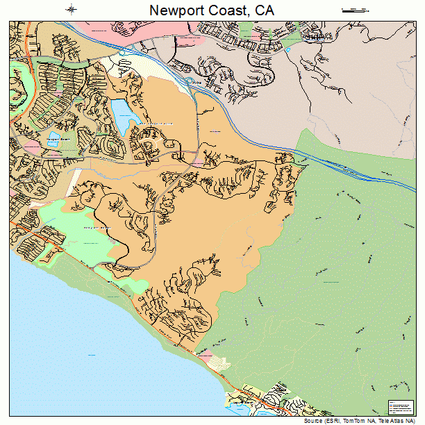 Newport Coast, CA street map