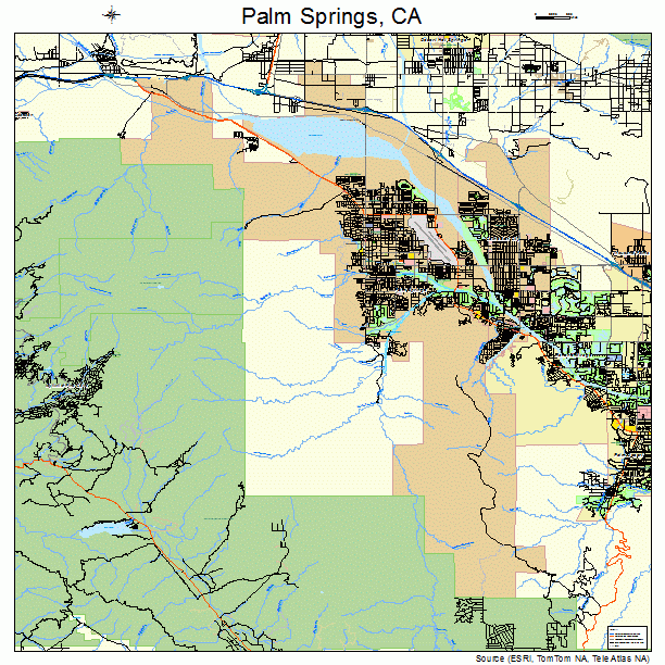 Palm Springs, CA street map
