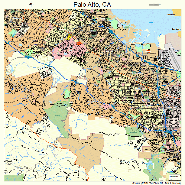 Palo Alto, CA street map