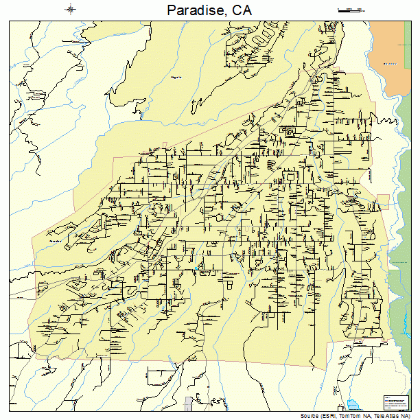 Paradise, CA street map