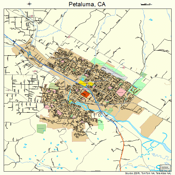 Petaluma, CA street map