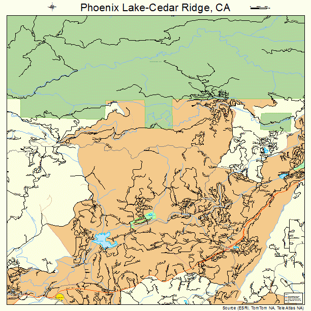 Phoenix Lake-Cedar Ridge, CA street map