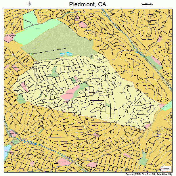 Piedmont, CA street map