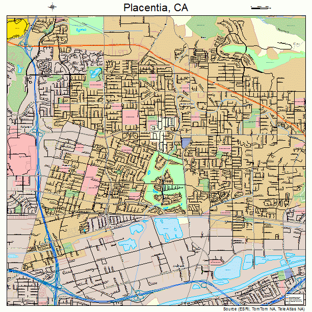 Placentia, CA street map