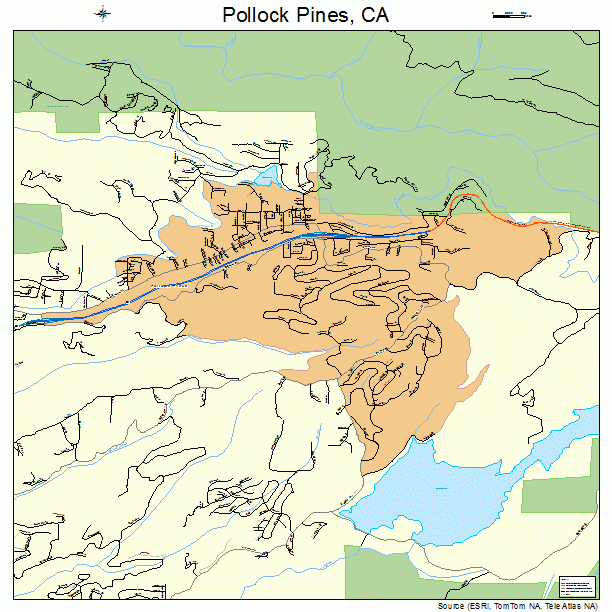 Pollock Pines, CA street map