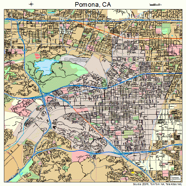 Pomona, CA street map