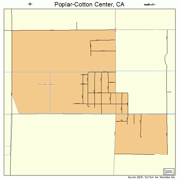 Poplar-Cotton Center, CA street map