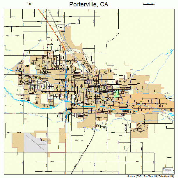 Porterville, CA street map