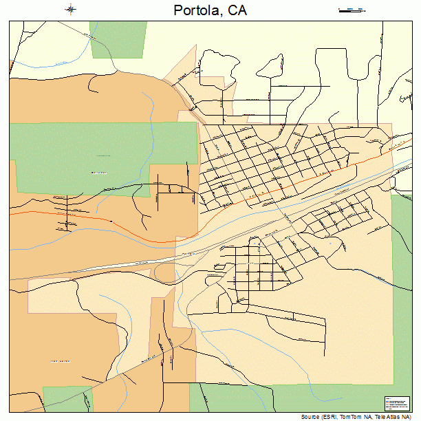 Portola, CA street map