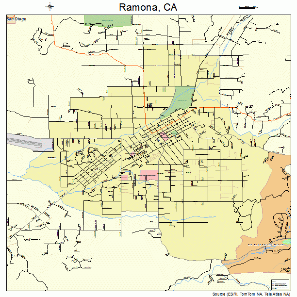 Ramona, CA street map