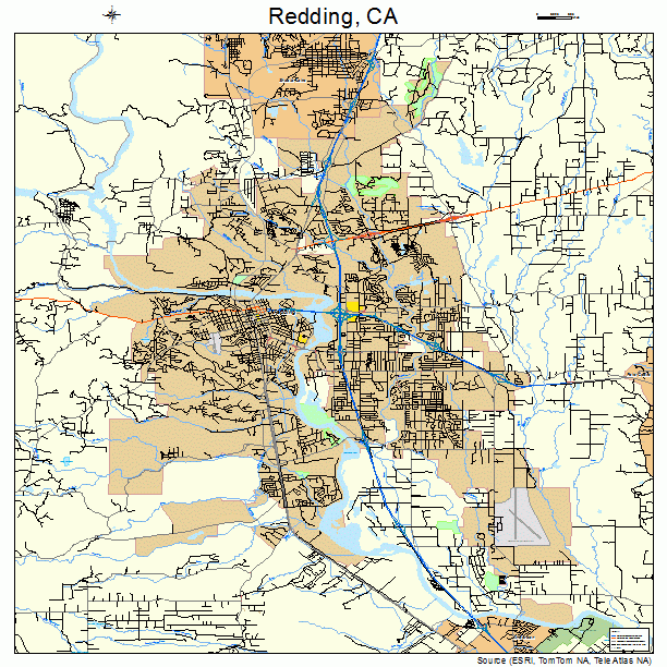 Redding, CA street map