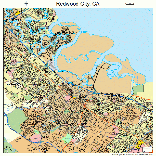 Redwood City, CA street map
