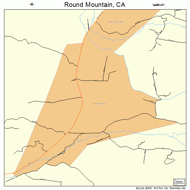 Round Mountain, CA street map