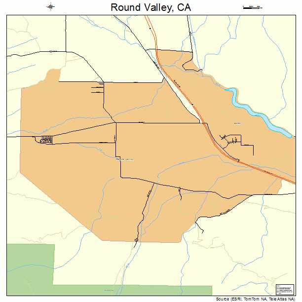 Round Valley, CA street map