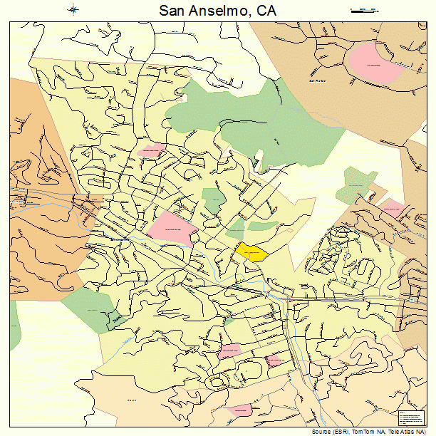 San Anselmo, CA street map