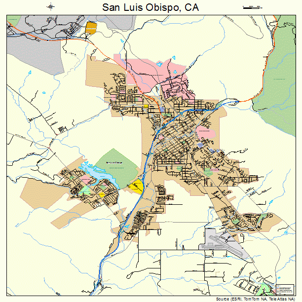 San Luis Obispo, CA street map