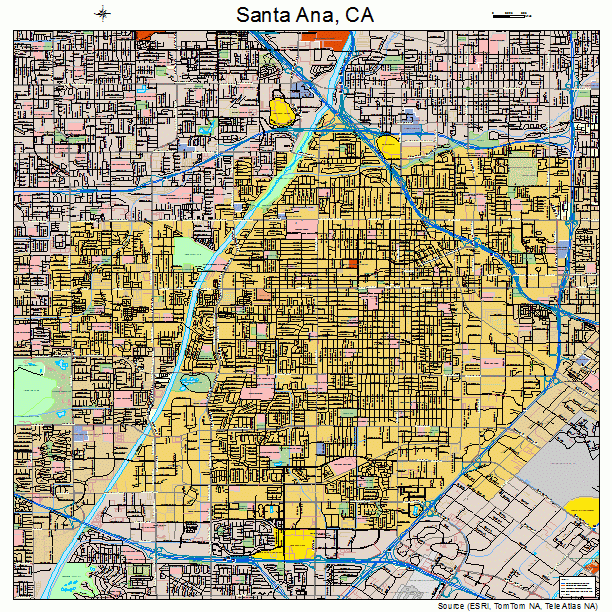 Santa Ana, CA street map