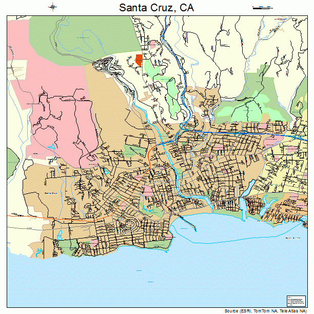 Santa Cruz, CA street map