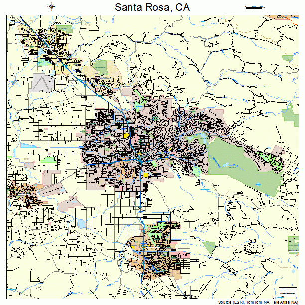 Santa Rosa, CA street map