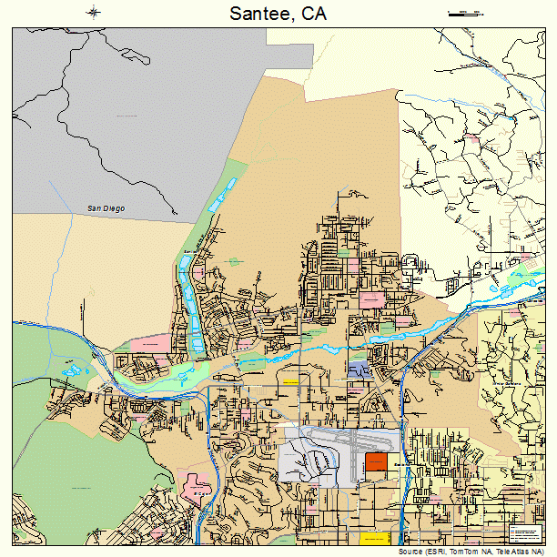 Santee, CA street map