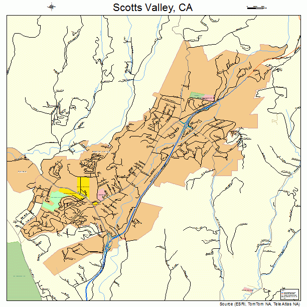 Scotts Valley, CA street map