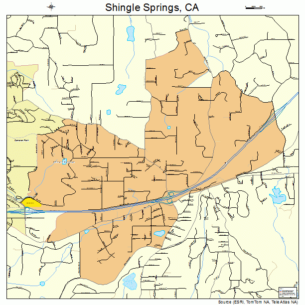 Shingle Springs, CA street map