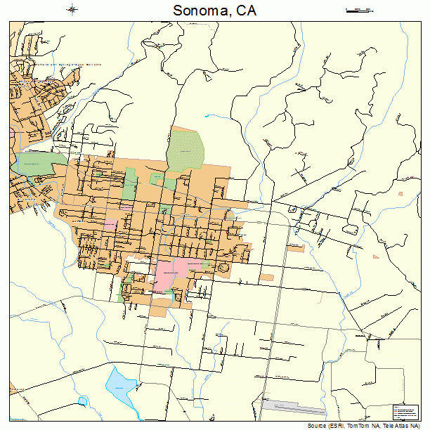 Sonoma, CA street map
